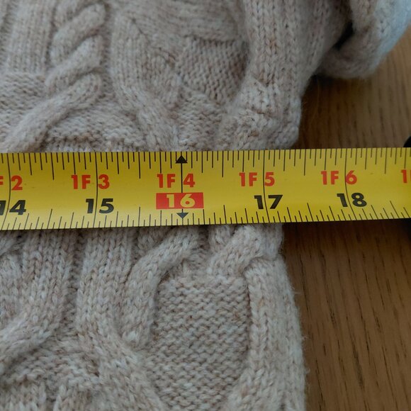 Ann Taylor Alpaca Wool Blend Beige Cable Knit Sweater Small Women Classic Preppy - Picture 6 of 8